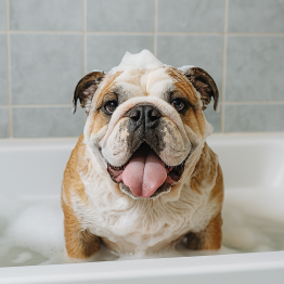 how to bath a english Bulldog